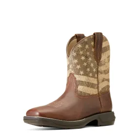 10046944 Ariat Women's Anthem Shortie Myra Cowboy Boot - River Road / Neutral Flag