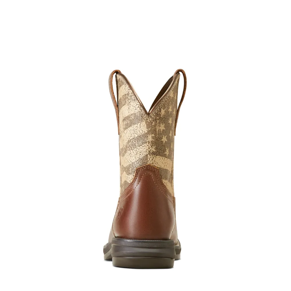 10046944 Ariat Women's Anthem Shortie Myra Cowboy Boot - River Road / Neutral Flag