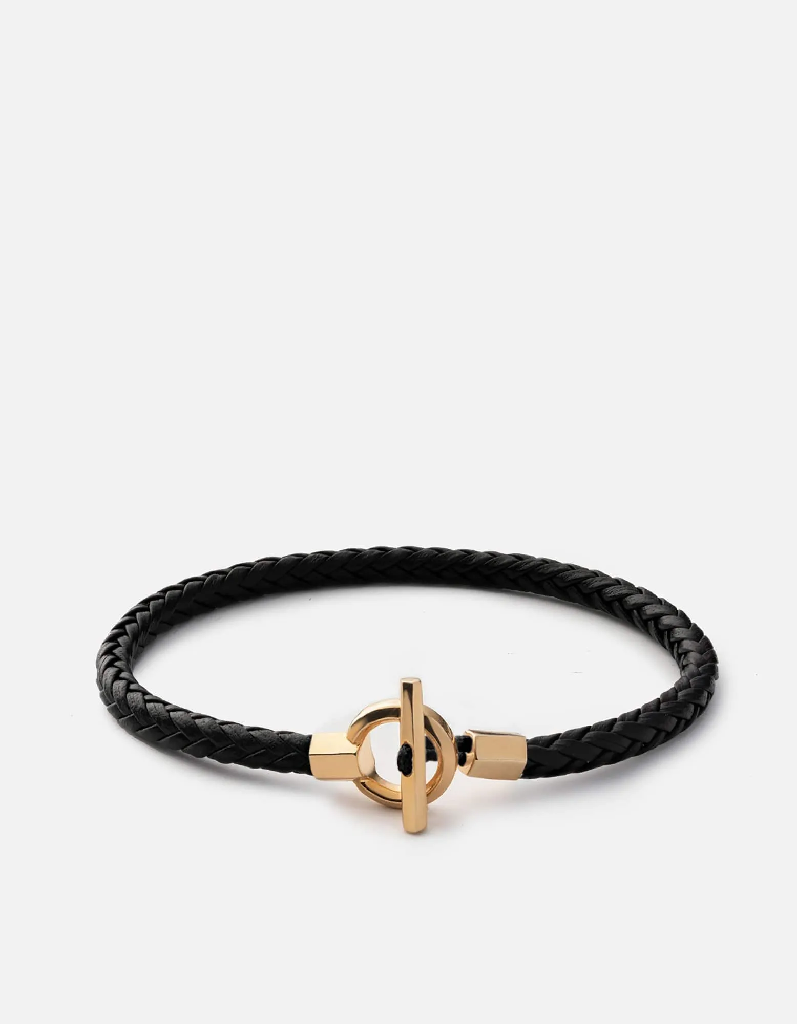 Atlas Leather Bracelet, Gold Vermeil