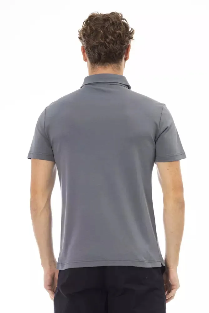 Baldinini Trend Gray Cotton Men Polo Men's Shirt