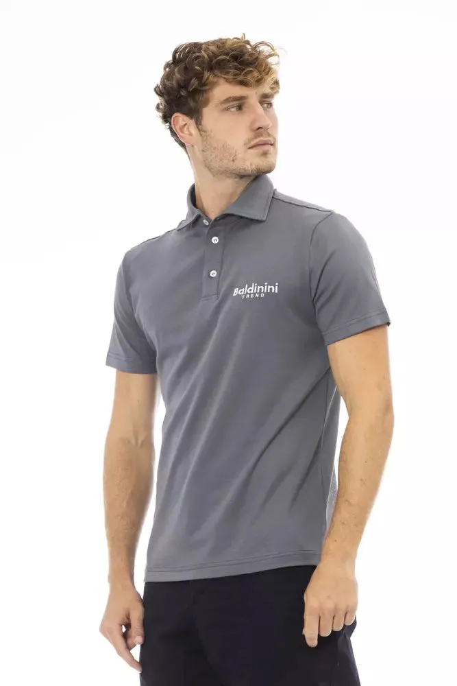 Baldinini Trend Gray Cotton Men Polo Men's Shirt