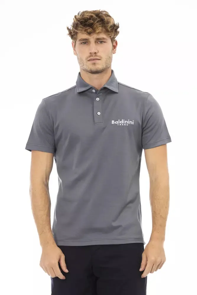 Baldinini Trend Gray Cotton Men Polo Men's Shirt