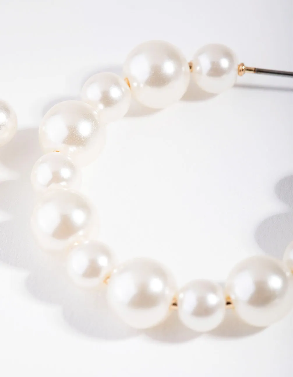 Beaded Pearl Hoop Earrings