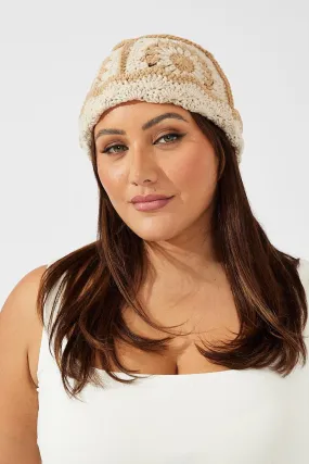 Beige Crochet Bucket Hat