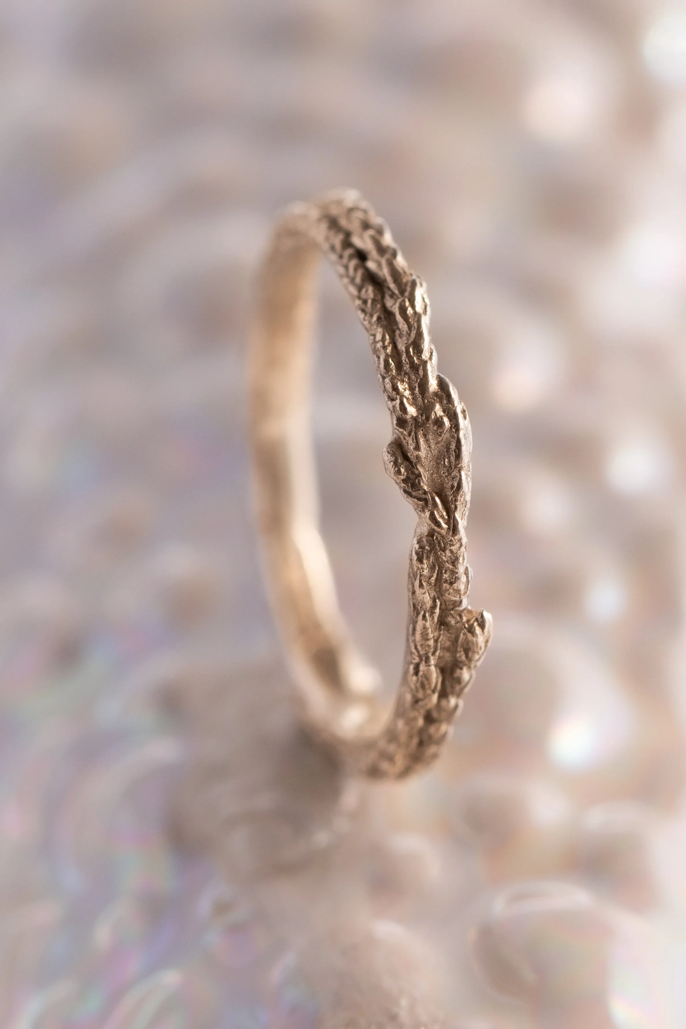 Bermuda Textures ~ Cedar Sprig Gold Ring