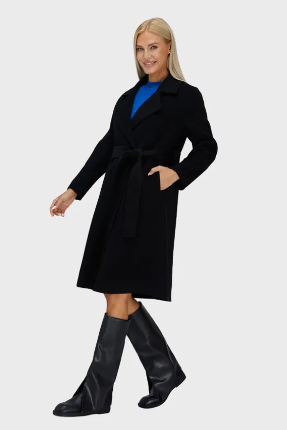 Black Handmade Wool Coat