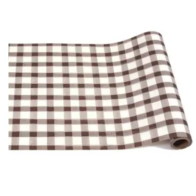 Brown Painted Check Table Runner