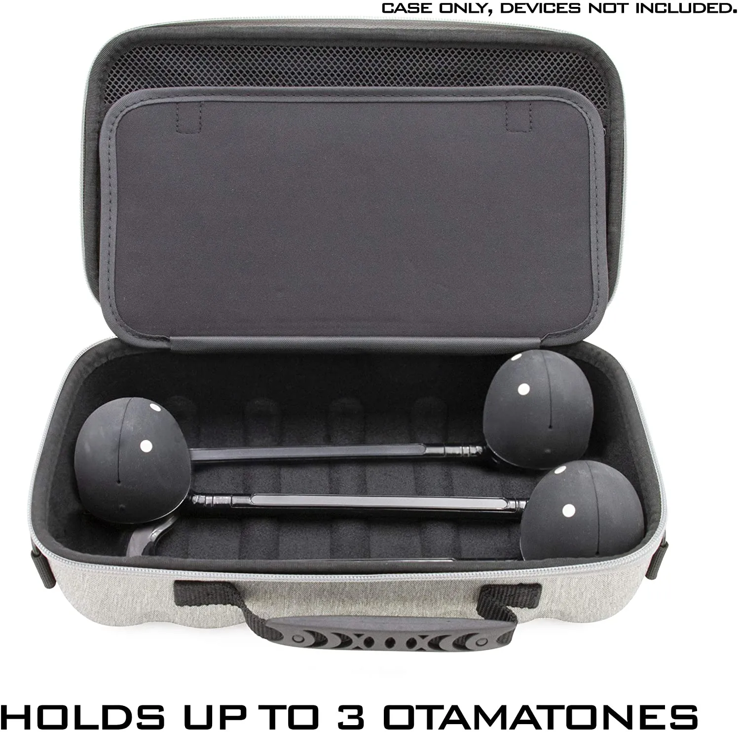 CASEMATIX Travel Case Compatible with up to 3 Otamatone Regular or Neo Instruments - Travel Case with Shoulder Strap and Accessory Storage, Case Only