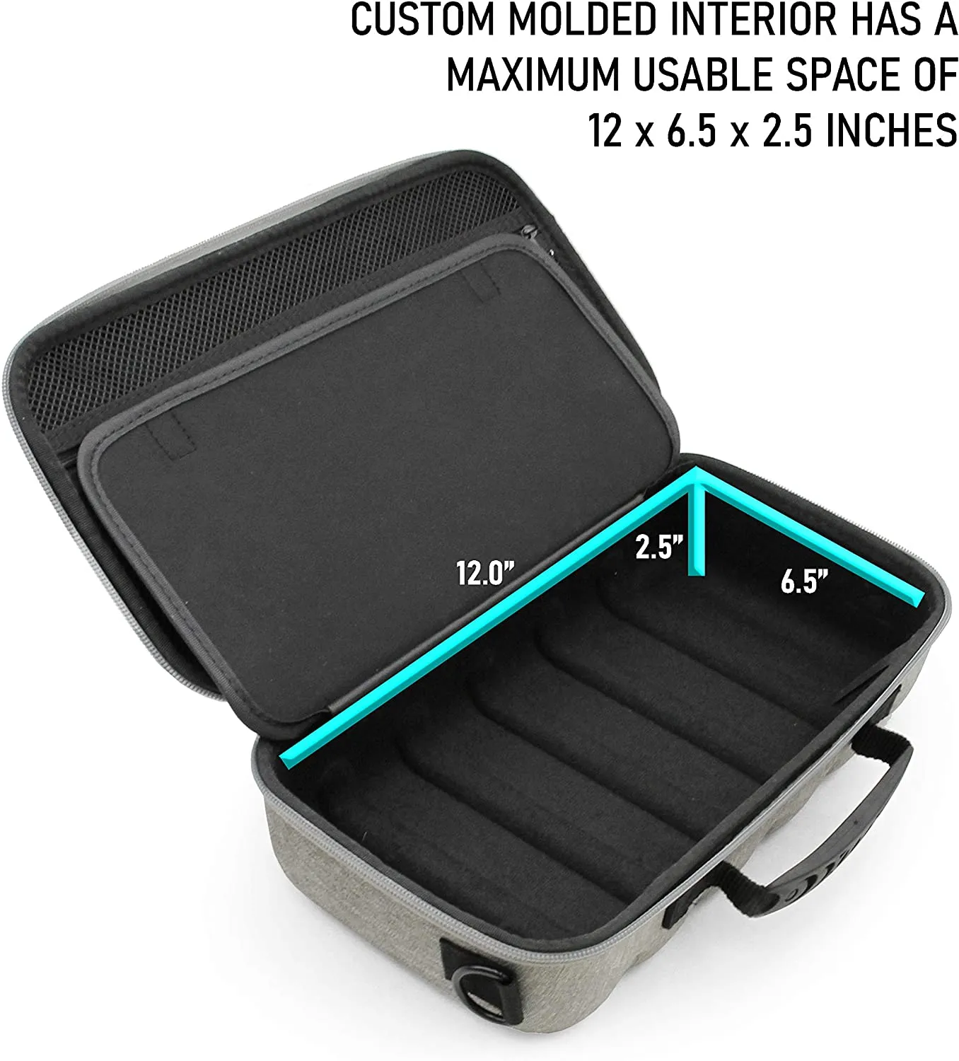 CASEMATIX Travel Case Compatible with up to 3 Otamatone Regular or Neo Instruments - Travel Case with Shoulder Strap and Accessory Storage, Case Only