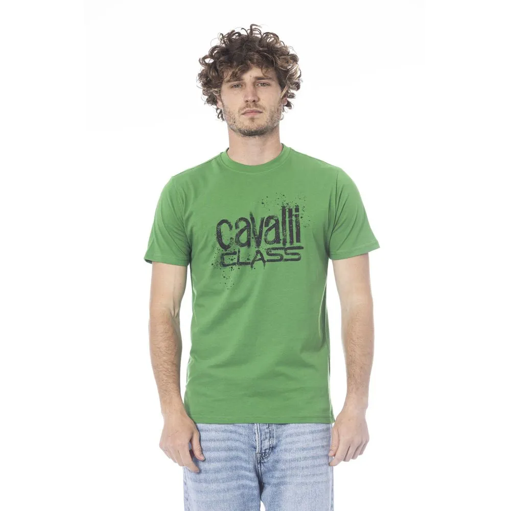 Cavalli Class Green Cotton Men Men's T-Shirt