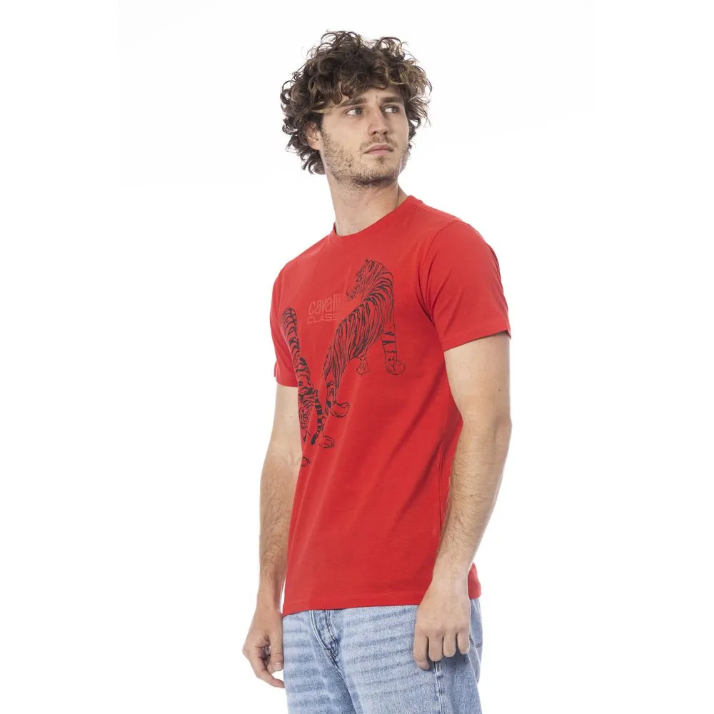 Cavalli Class Red Cotton Men Men's T-Shirt