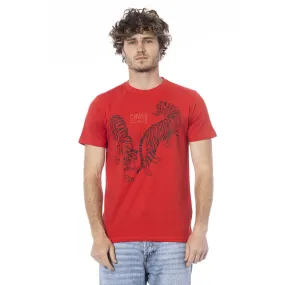 Cavalli Class Red Cotton Men Men's T-Shirt