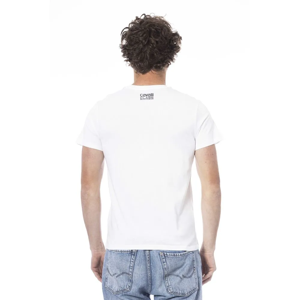 Cavalli Class White Cotton Men Men's T-Shirt