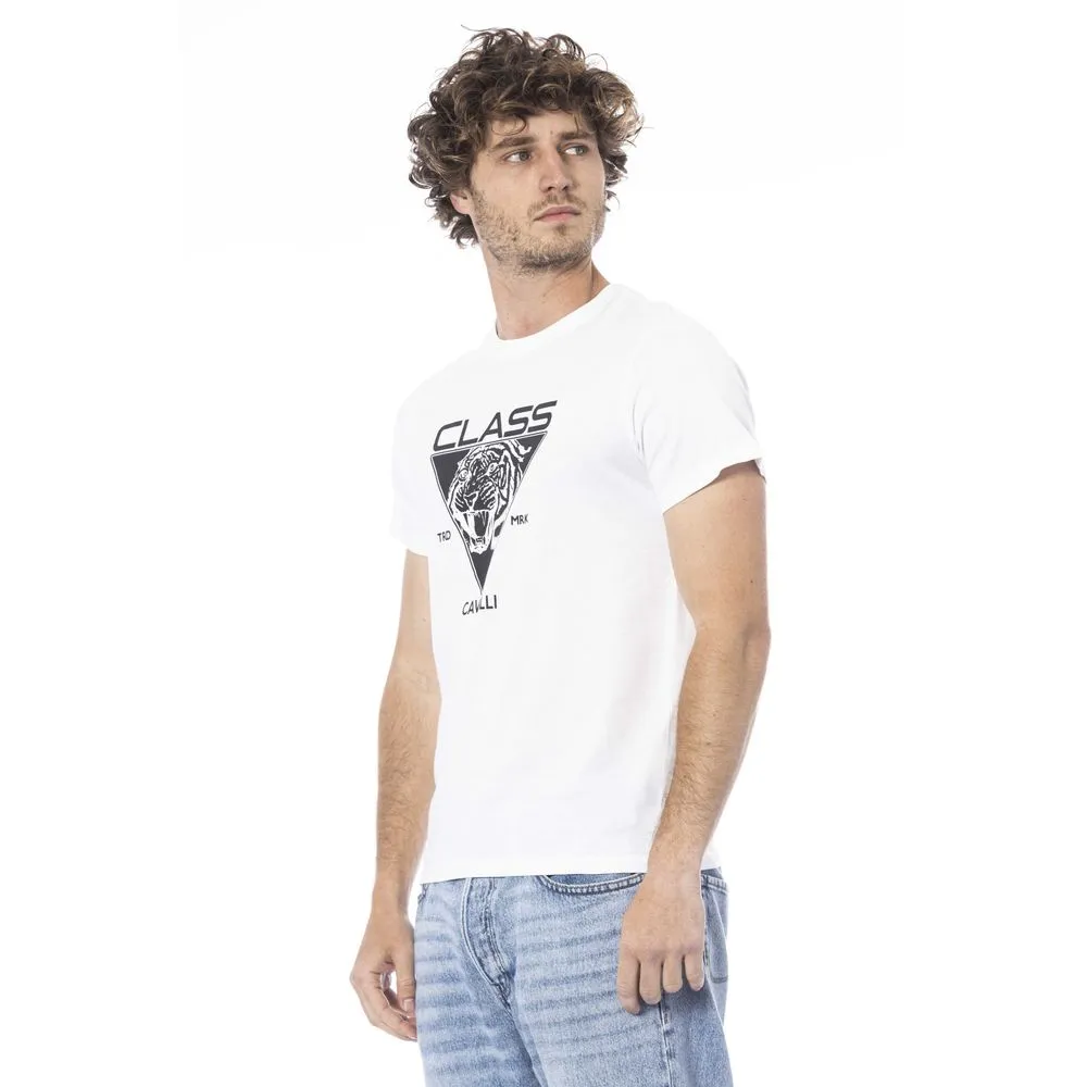 Cavalli Class White Cotton Men Men's T-Shirt