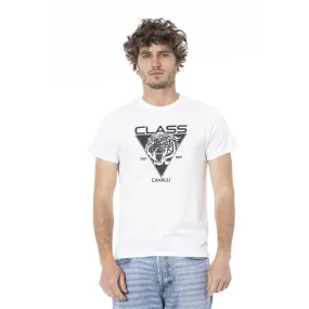 Cavalli Class White Cotton Men Men's T-Shirt