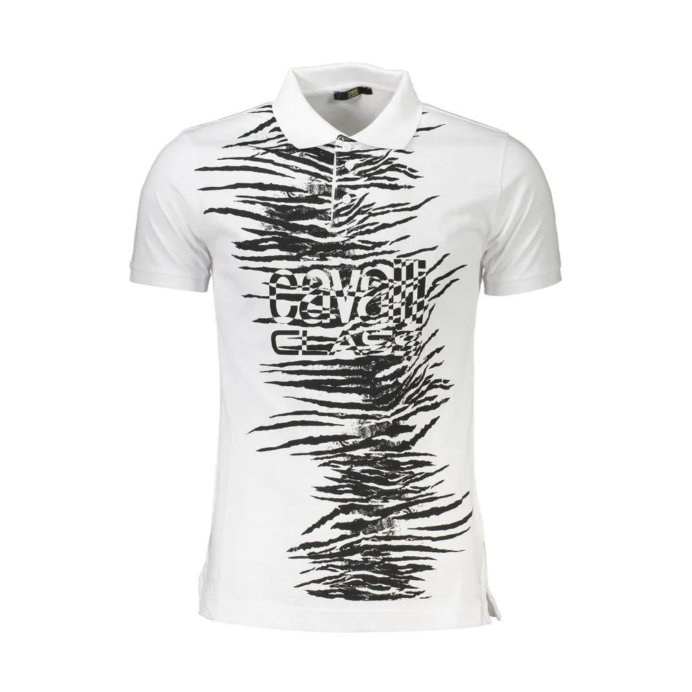 Cavalli Class White Cotton Men Polo Men's Shirt