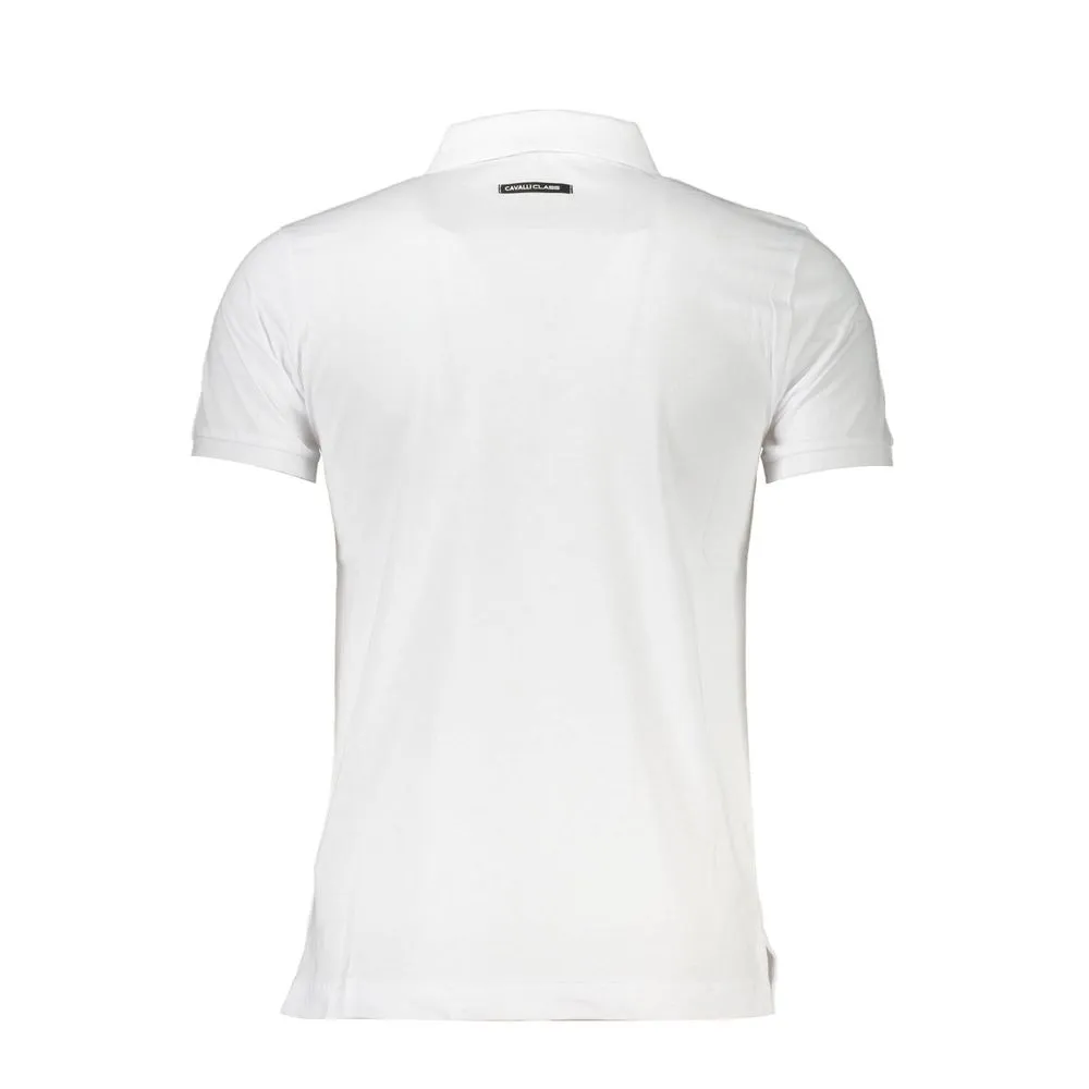 Cavalli Class White Cotton Men Polo Men's Shirt