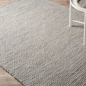 Charlotte Braided Wool Blend Rug - Large - Grey