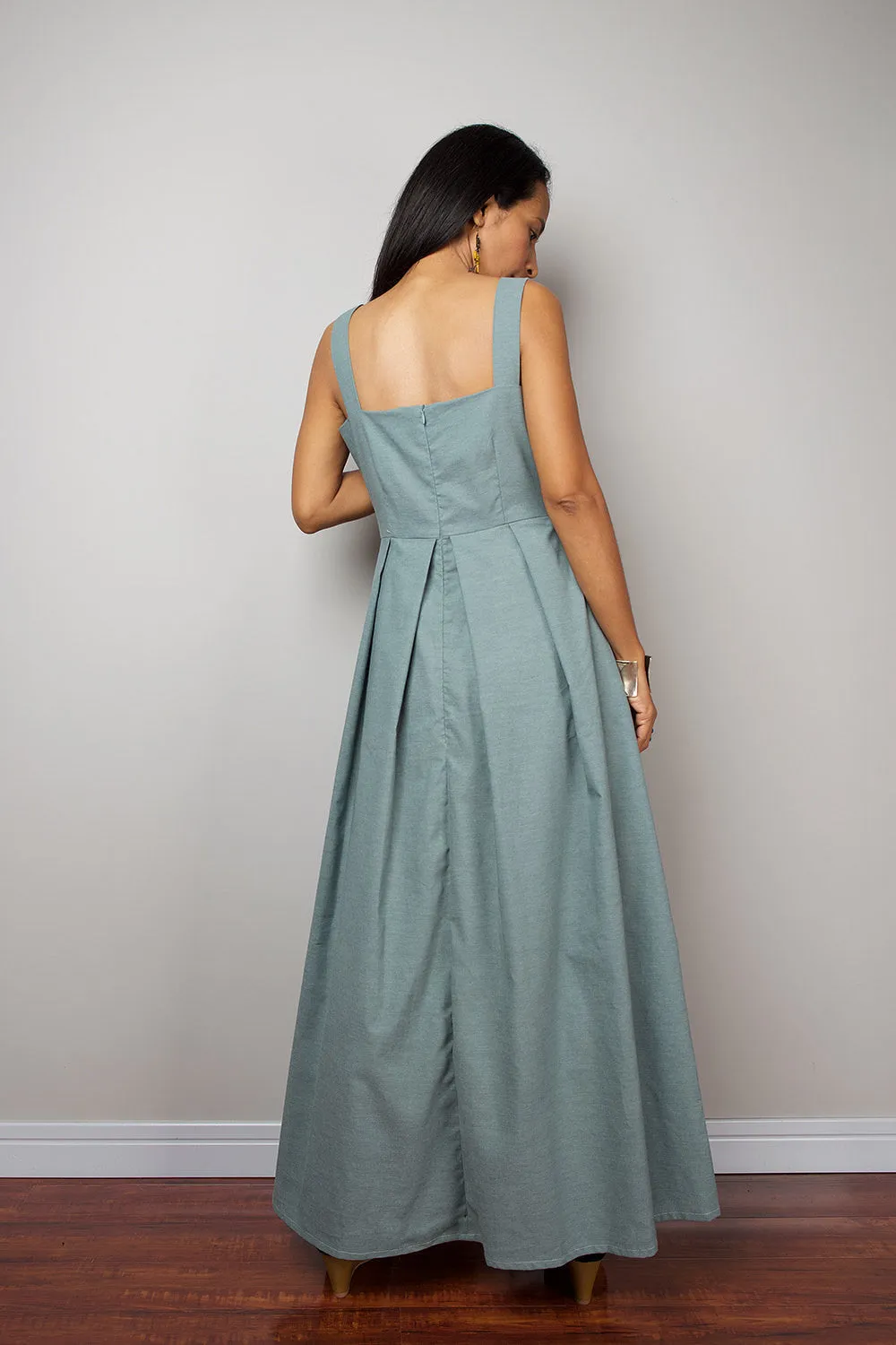 Denim Dress / Long Cotton Denim Summer Halter dress :  The Denim Collection no. 2