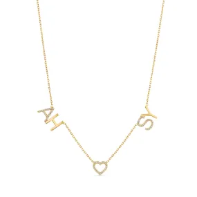 Diamond Accent Initial Couples Necklace