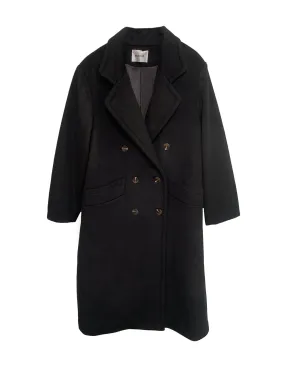 Double Breasted Car Coat - Black