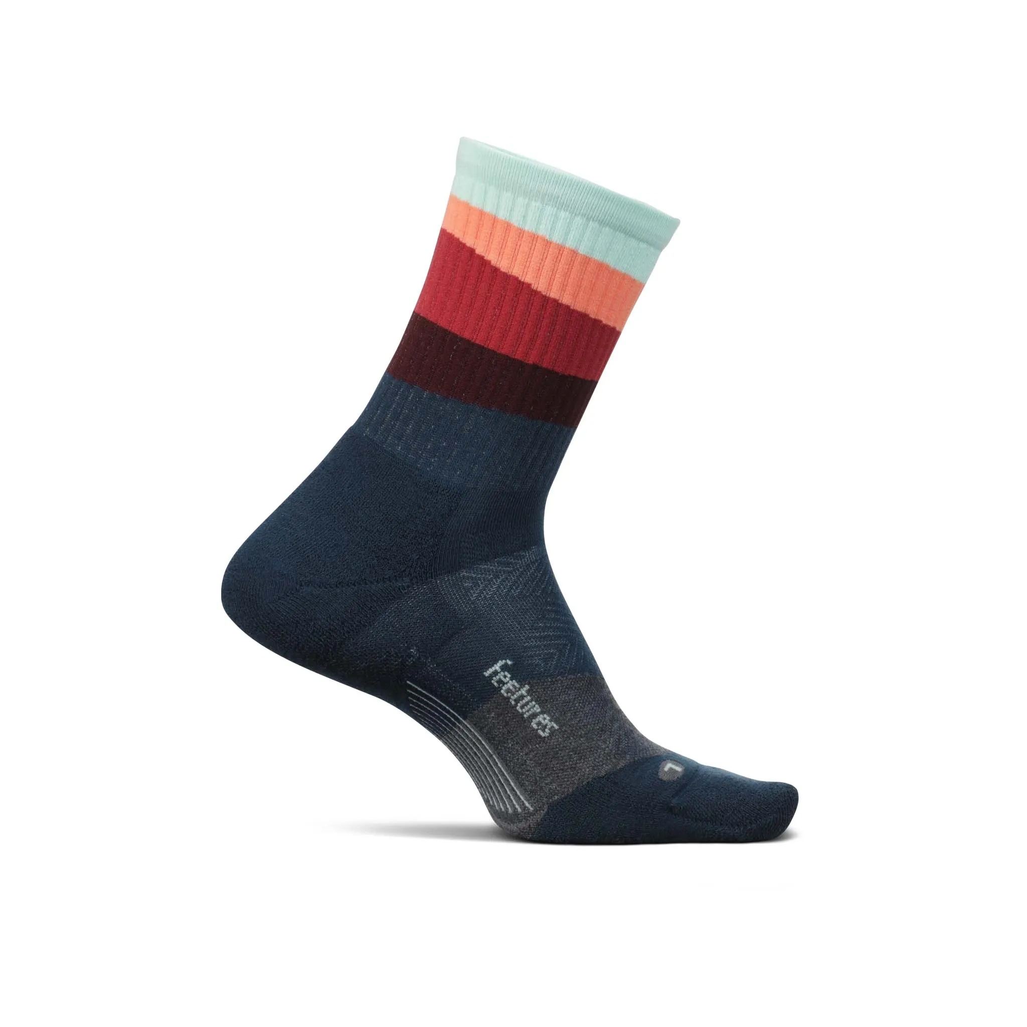 Feetures | Unisex Trail Max Cushion Mini Crew - Ascent Navy