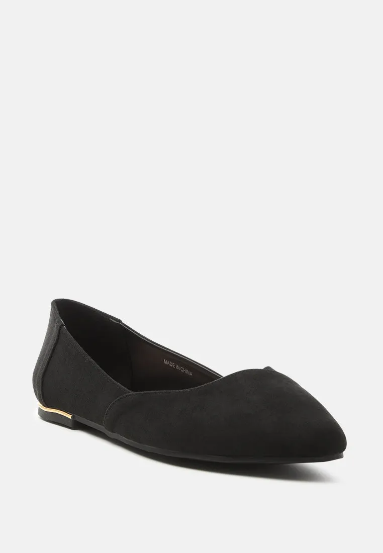 Geralda Suede Pointed Ballerinas