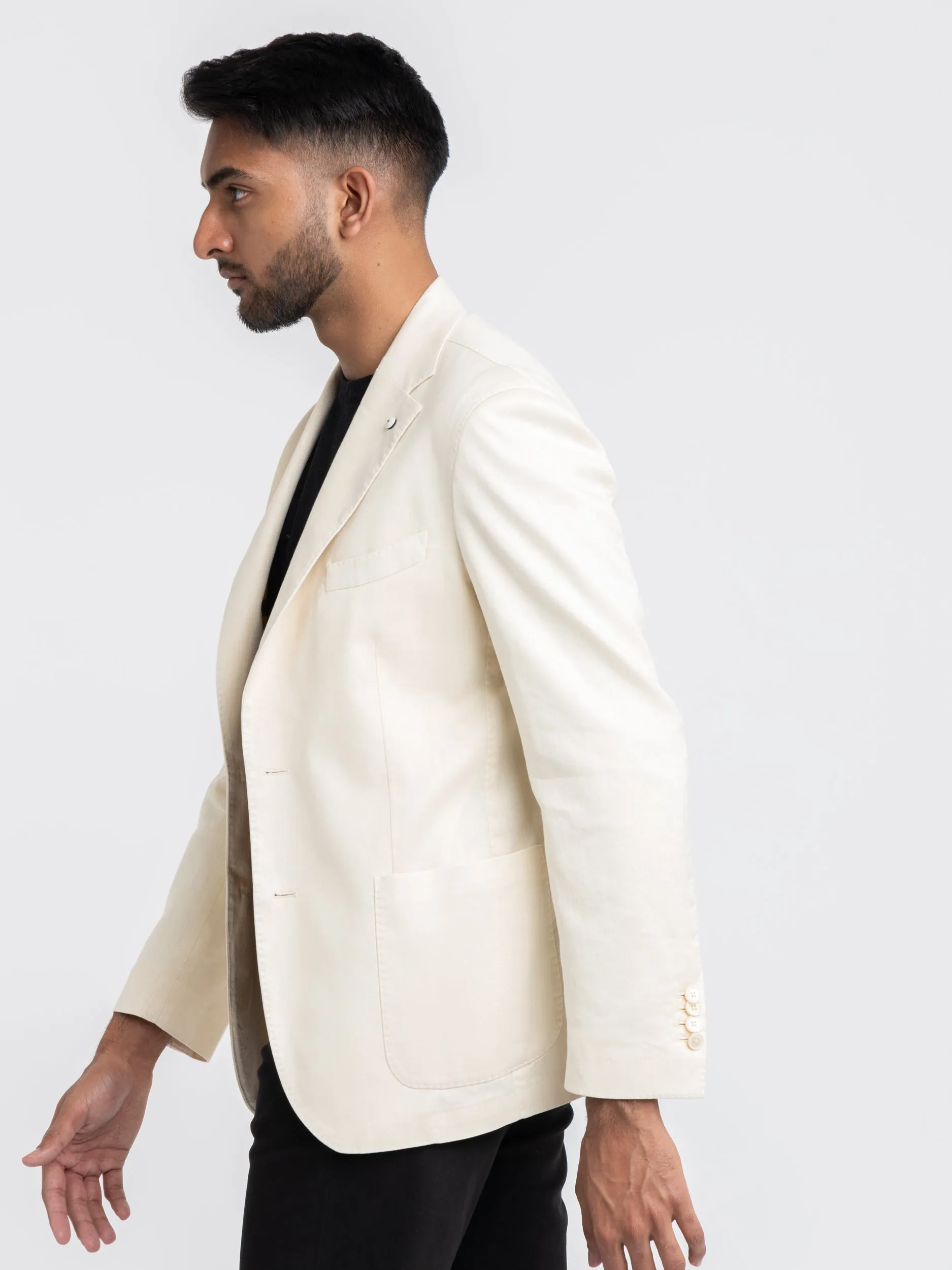 Ivory White Garment-Dyed Jack Sport Jacket