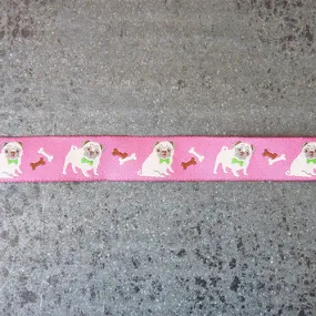 Jessica Jones Ribbon : Tan Pugs on Pink