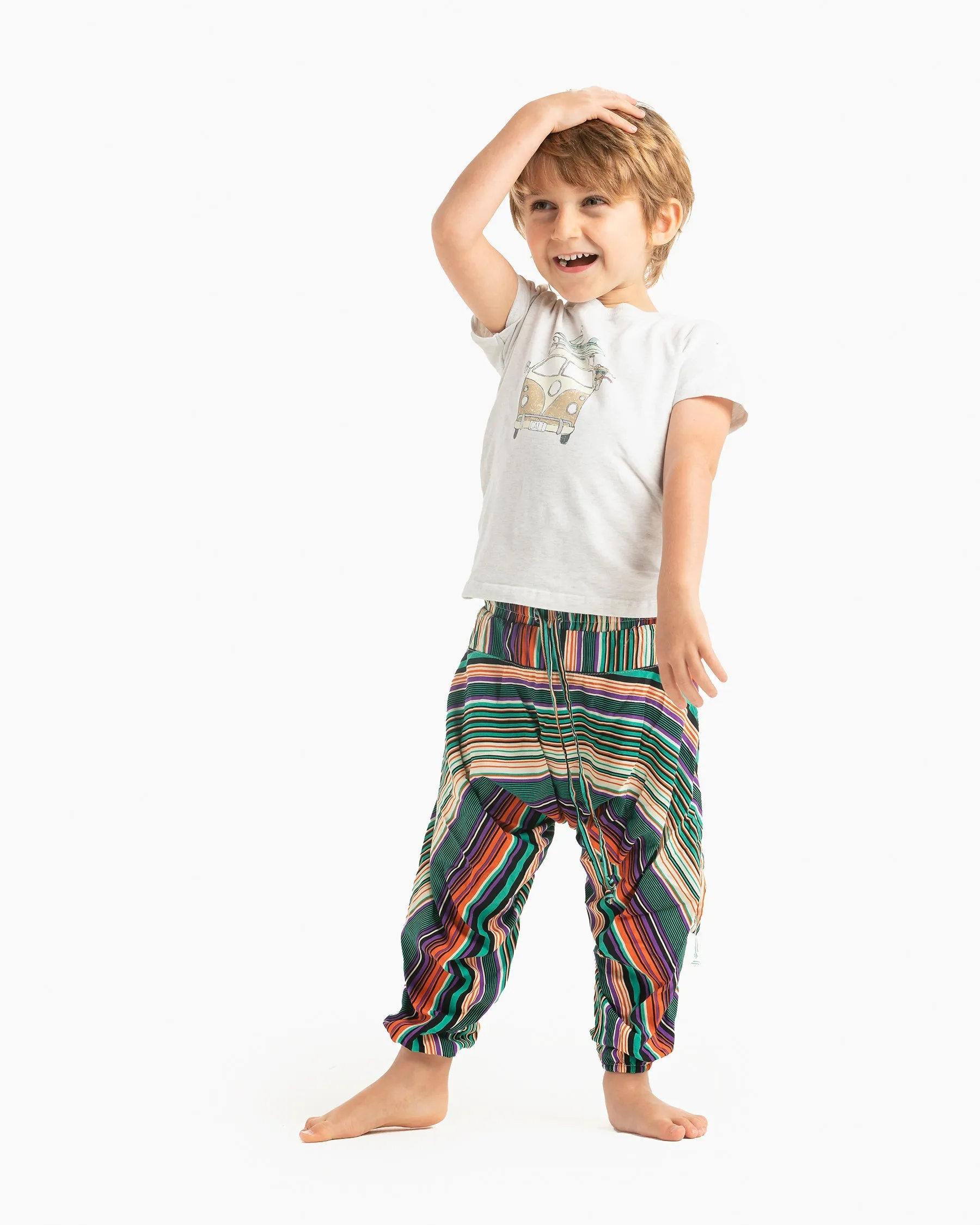 Kids Stripe Harem Pants