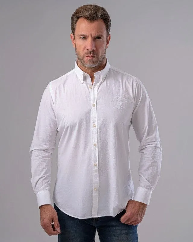 LONG SLEEVE PLAIN SHIRT - WHITE