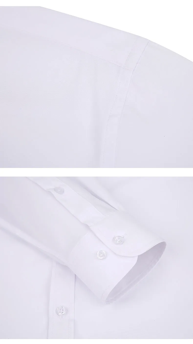 Men Elasticity Formal Dress Shirt Long Sleeve Wedding Slim Fit Non-iron Shirts Top | W7