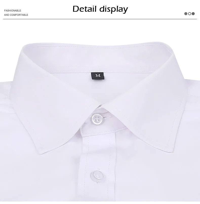 Men Elasticity Formal Dress Shirt Long Sleeve Wedding Slim Fit Non-iron Shirts Top | W7