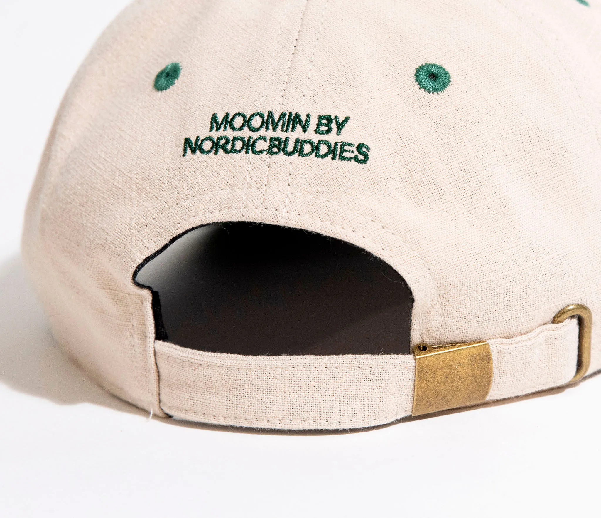 Moomintroll's Flower Adult Cap - Beige and Dark Green