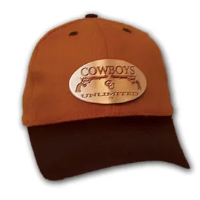 "Cowboys Unlimited" Ball Cap with Metallic Buckle - Hazelnut & Black