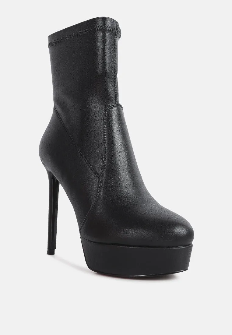 Rossetti Stretch Pu High Heel Ankle Boots