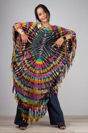 Tie dye poncho top